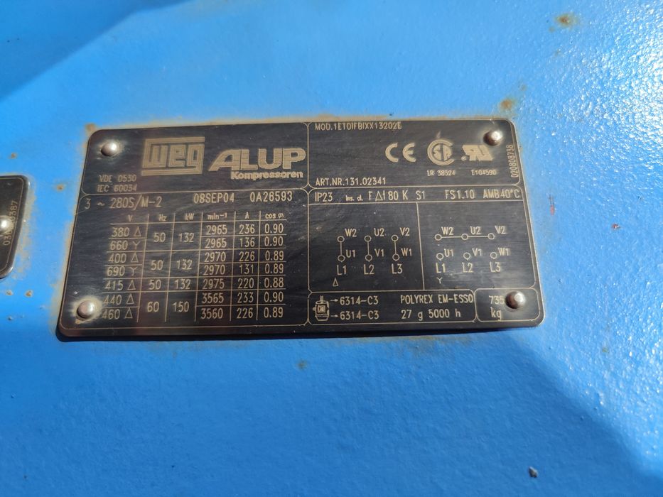 Motor electric trifazat, 132kW, 3000rpm 380V