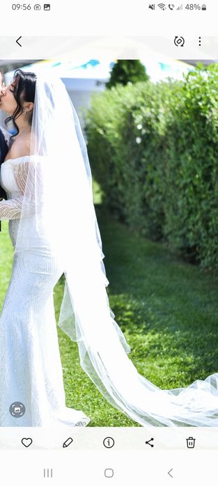 Voal mireasă de vânzare,  elegant simplu și finuț.