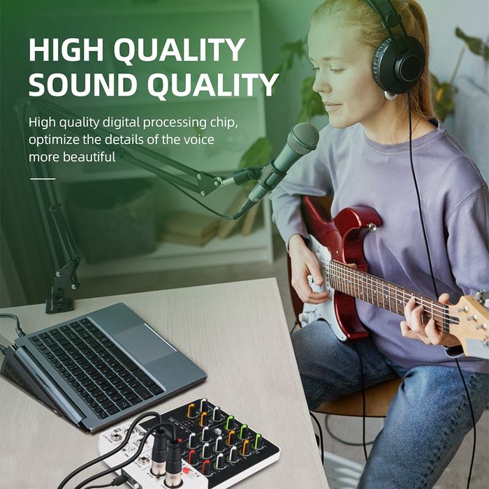 Смесителен пулт Debra V4, DJ Mixer, Bluetooth, Usb Play, Plug and Play