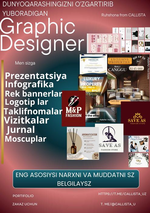 Grafik dizayner(turli mahsulotlar