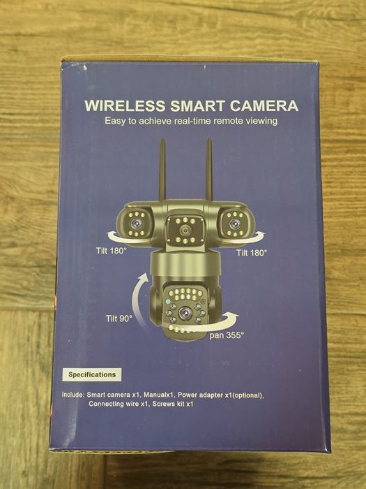 Cameră Supraveghere WiFi- 12MP Triple Lens, Night Vision Colo