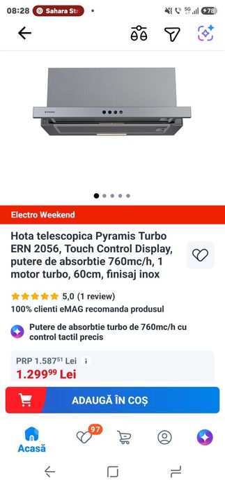 Hotă incorporabila  nouă