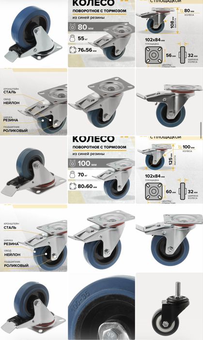 Колесо для тележки ролики балон
