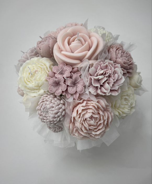 РЪЧНО изработен соев букет в КЕРАМИЧНА ваза