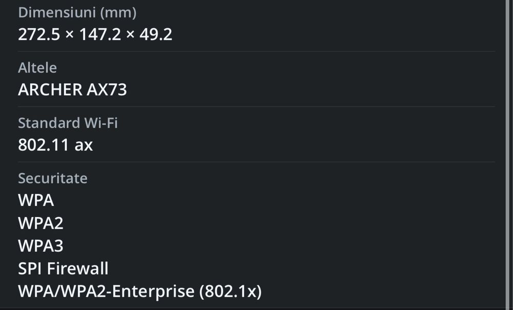 Router wireless wi-fi 6 TP-Link Archer AX73  dual-band AX5400
