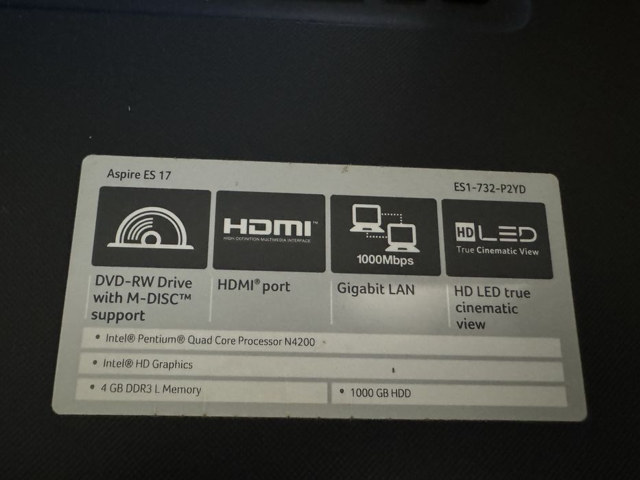 Лаптоп Acer Aspire ES 17