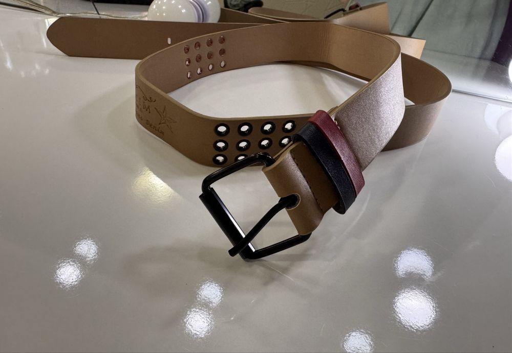 Колан - кафяв, деним