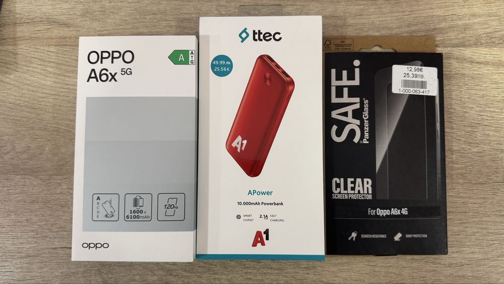OPPO A6x 5G 128GB + Powerbank 10 000 mAh + протектор – НОВ!