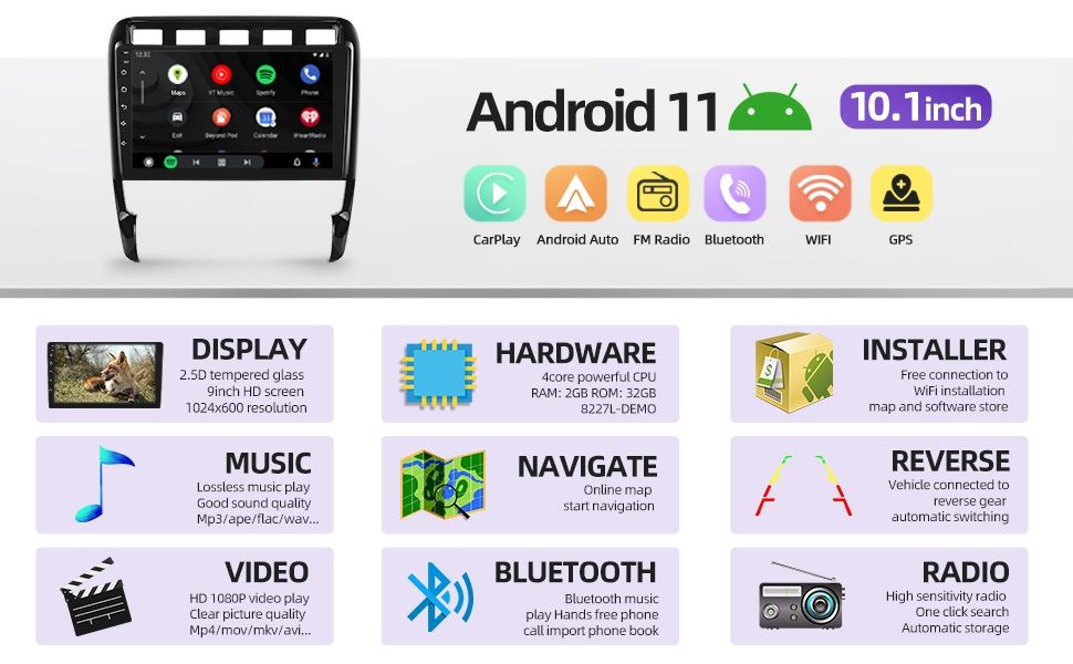 9" Мултимедия за Porsche Cayenne (2002-2010), 2+64gb 4core, Android 13