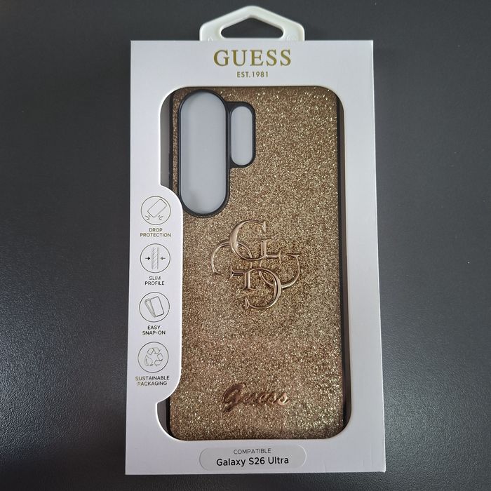 Силикон лого метално Guess за Samsung Galaxy S26 Ultra Гръб с дизайн