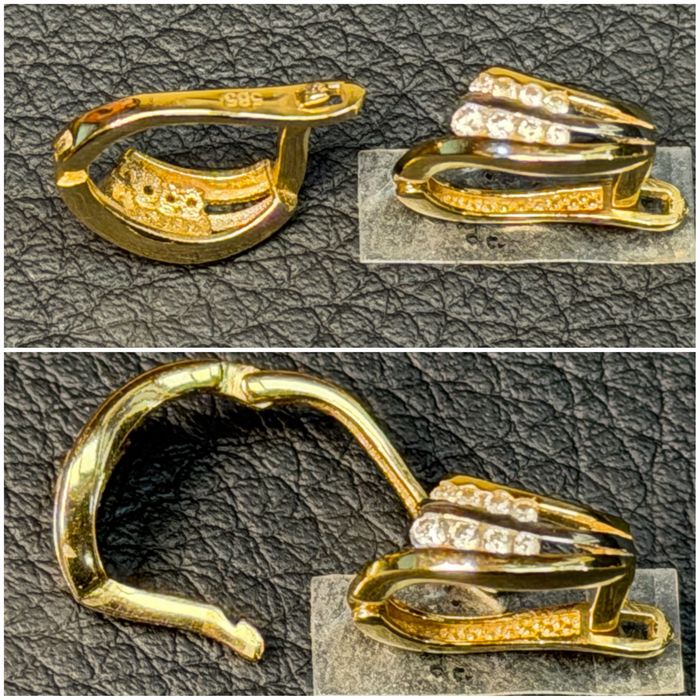 Чисто нови  Златен пръстен обеци 14 карата 585 gold prasten obeci zlato zlaten