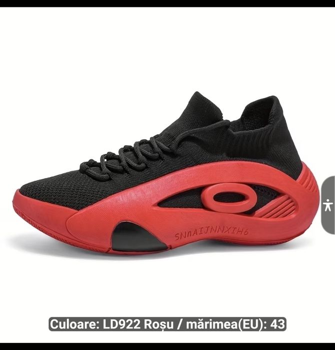 Adidasi Casual negru cu rosu