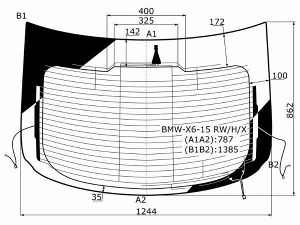Стекло заднее Bmw X6