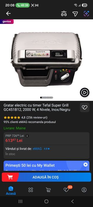 Super Grill Tefal 200W (nou)