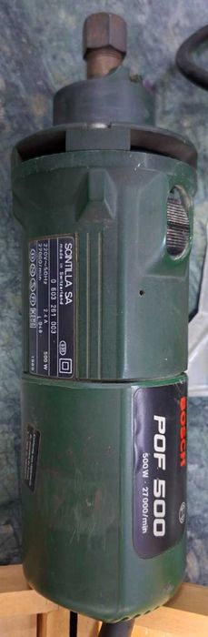 Freză verticală Bosch POF 500W  Made in Switzerland + Set 12 freze