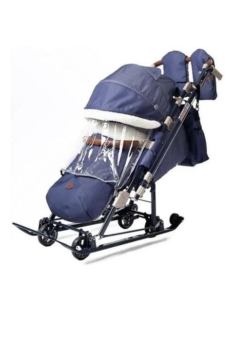 Детская коляска-санки 2в1 (зима/осень) в отличном состоянии