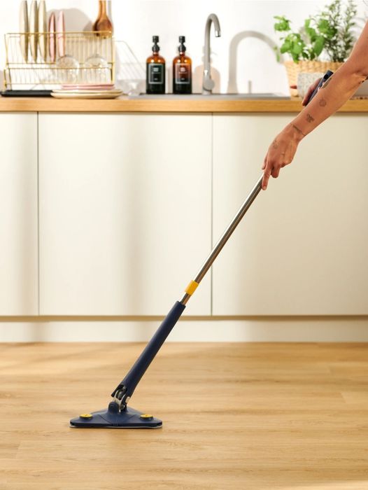 Mop triunghiular pentru podea, gresie, faianță băi, colțuri + 3 rezerve noi