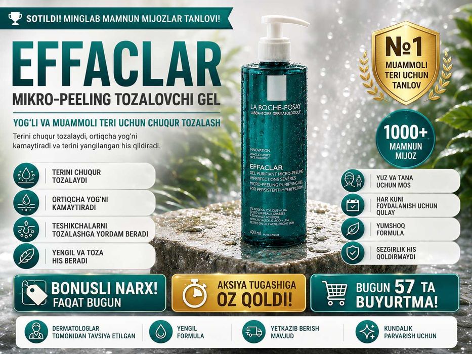 La Roche-Posay Effaclar gel purifant micropeeling-Tozalovchi gel 400ml