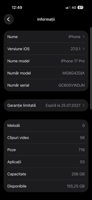 Iphone 17 Pro silver 256