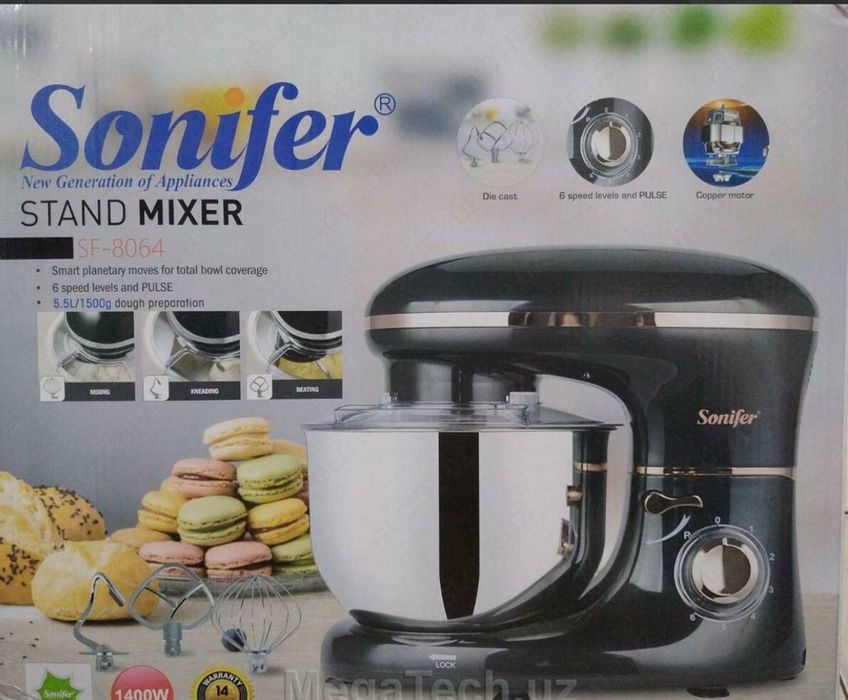 Новый Миксер Планетарный Промышленный Stand Mixer Sonifer 8064