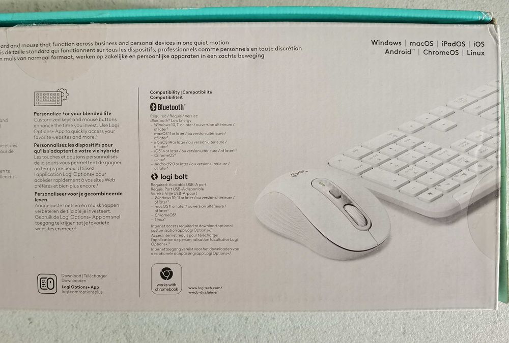 Клавиатура и мишка-комплект Logitech MK 950 Slim Combo WHITE НОВИ-2г.