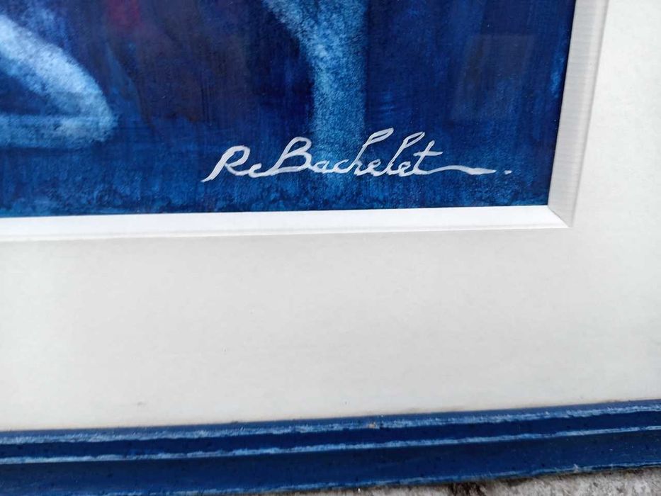 Tablou vechi - nud si cal - semnat R. Bachelet