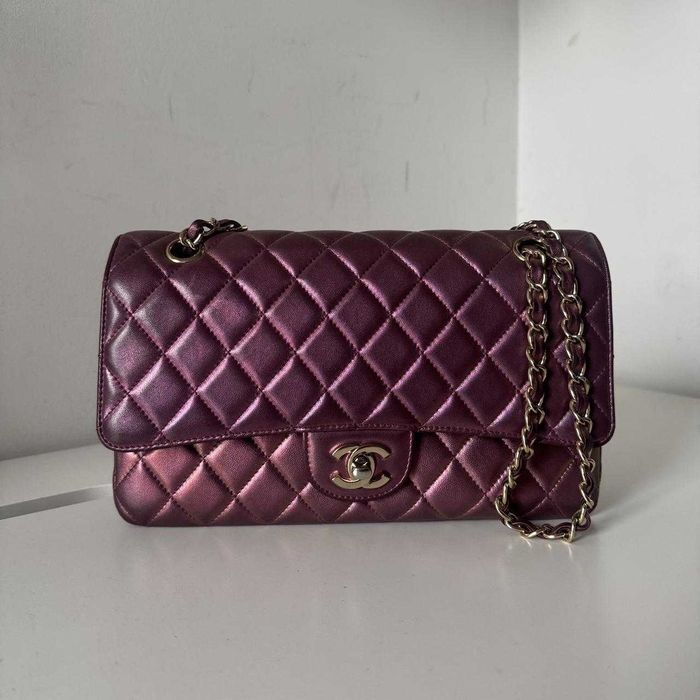 Geantă Chanel din Piele Mov, Poseta Chanel din Piele Granulată