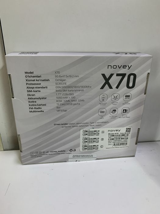 Novey x70 yengi qora rangda