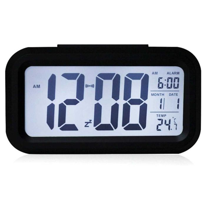 Ceas digital LCD, iluminare, alarma, termometru, calendar