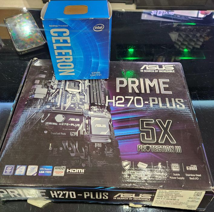 ASUS PRIME H270-PLUS дъно процесор памет SSD
Цена : 95лв.

1бр. - INTE