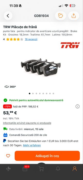 Discuri, placute de frana.