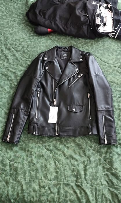 ZARA Man кожено рокерско яке biker jacket - размер S