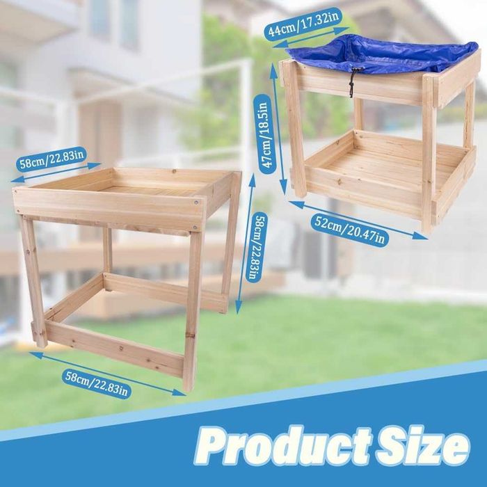 Маса за пясък и вода WodGod, включва голямо прахоустойчиво покривало