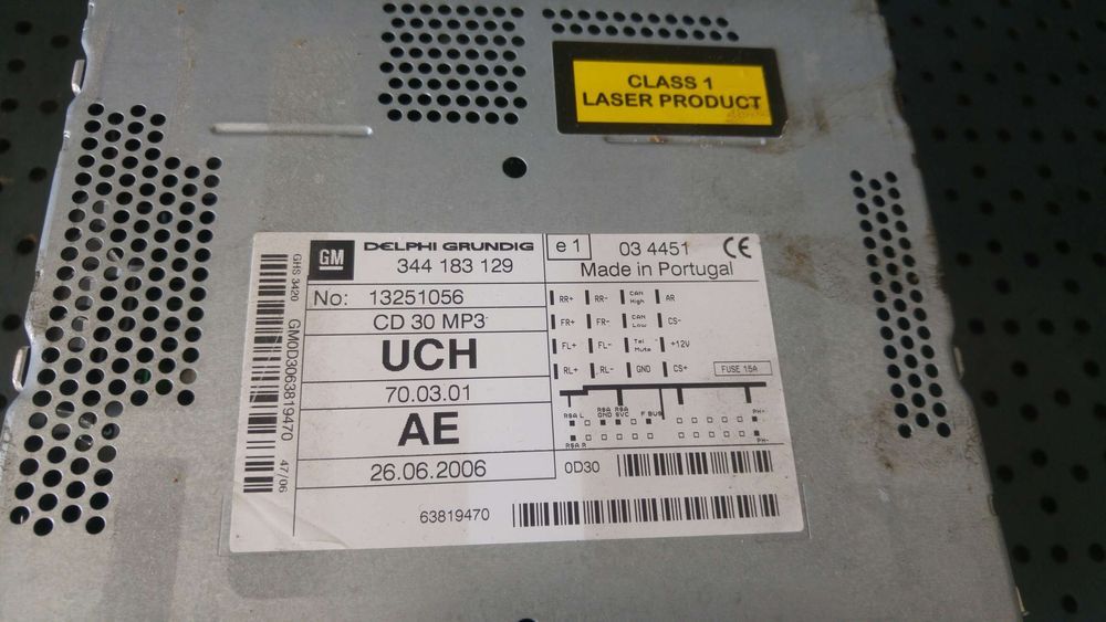 Radio cd player mp3 opel antara a l07 344183129 13251056