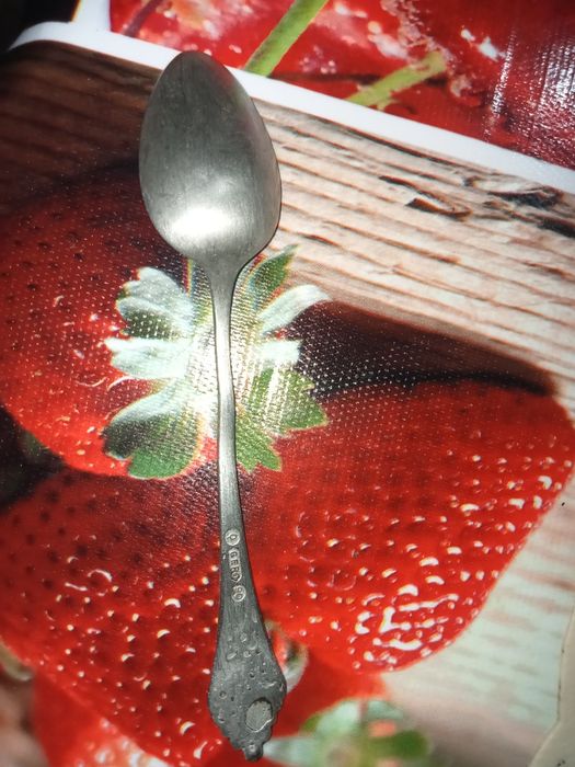 Линейка лошка старий серебро