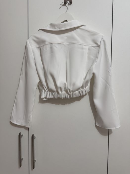 Compleu / set / costum / co ord Zara pantaloni wide leg top crop M