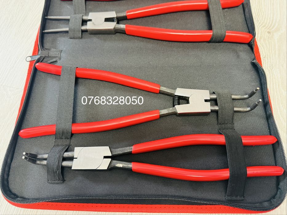 SET 4 Clesti Profesionali Pentru Sigurante SEEGER + Husă cu Fermoar