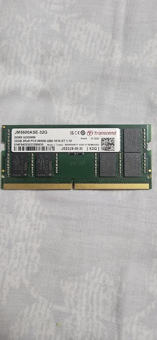 Оперативная память для ноутбука | 32GB DDR5 5600MHz | Transcend