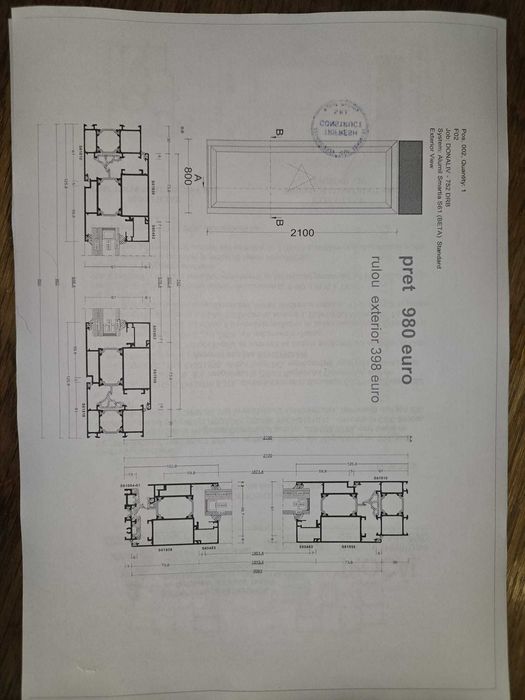 Tamplarie aluminiu cu bariera termica , culoare negru semi structurat