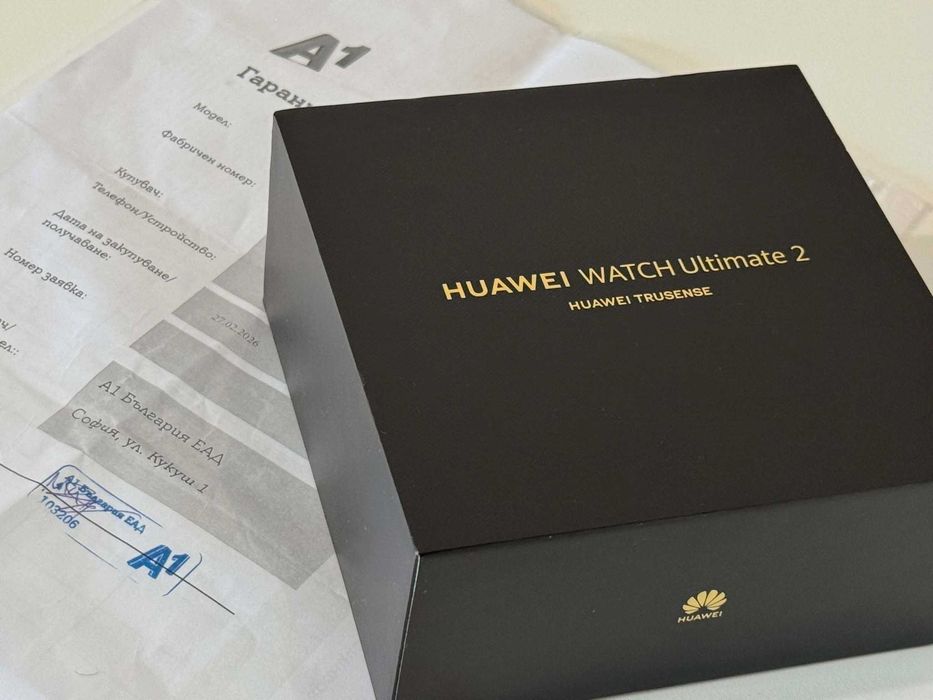Бартер! Като НОВ! Гаранция! Huawei Watch Ultimate 2 Black Zircon (Черен циркониев корпус)