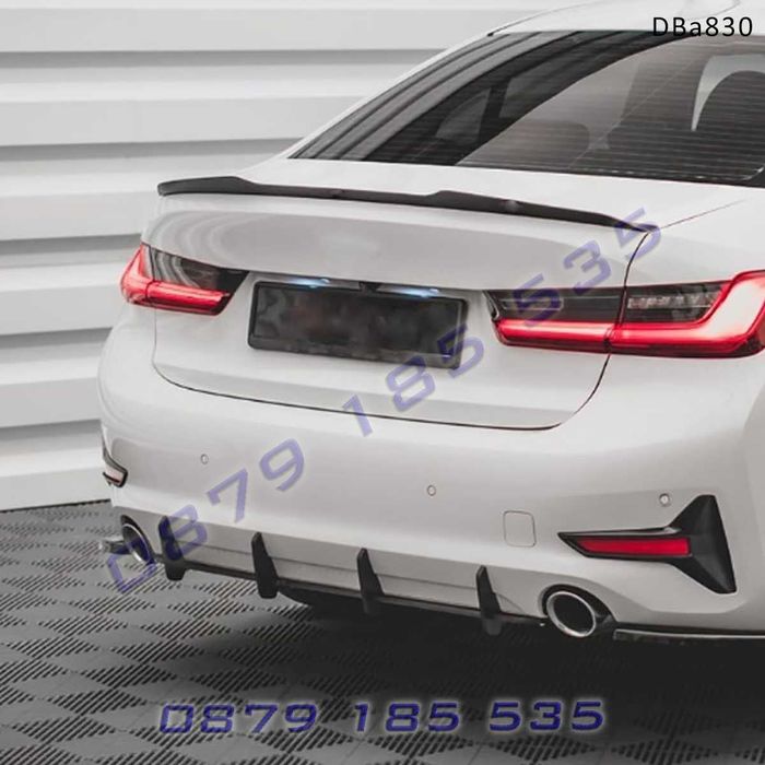 Черен дифузьор задна броня BMW 3 G20 19-22 тунинг добавка бмв г20 заде