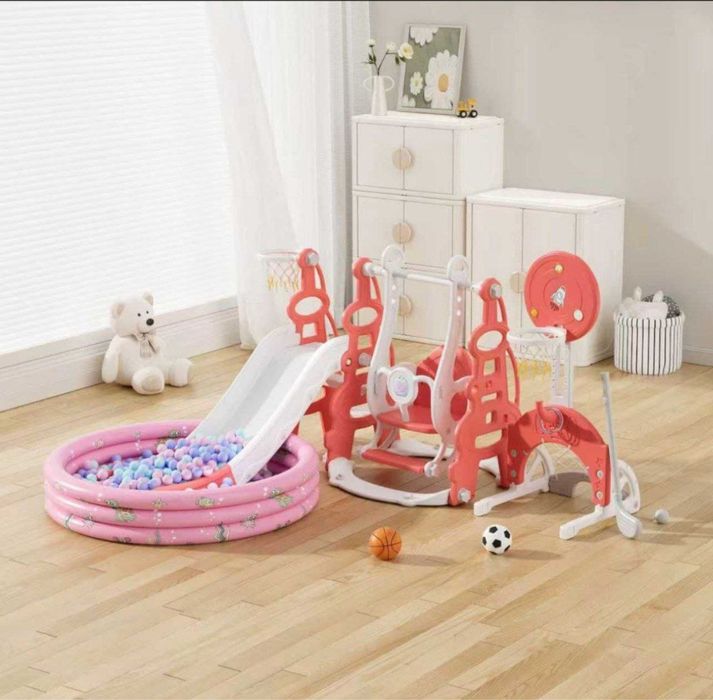 Качели детские для дома с горкой