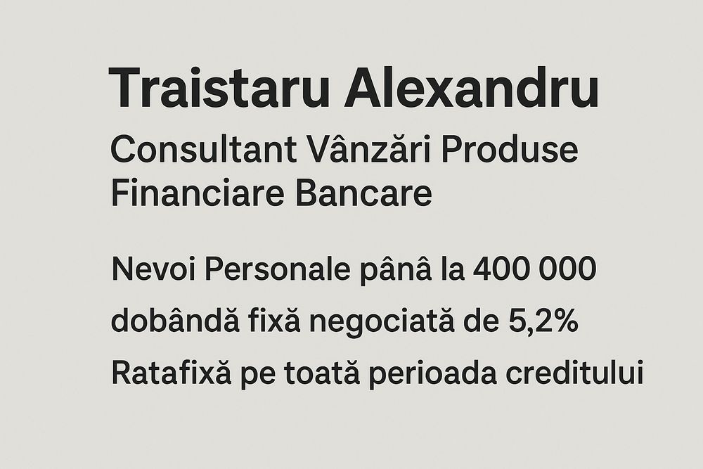 Consultanta financiara(broker de credite)