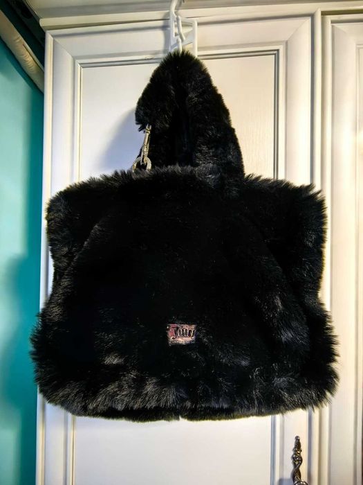 Geanta dama blana neagra accesorii argintii cristale Juicy Couture
