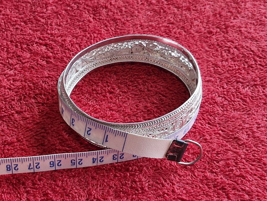 Уникална сребърна гривна филигран 37гр.-100годишна