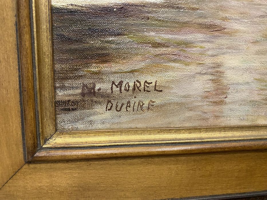 Стара френска картина морски мотив маслено платно