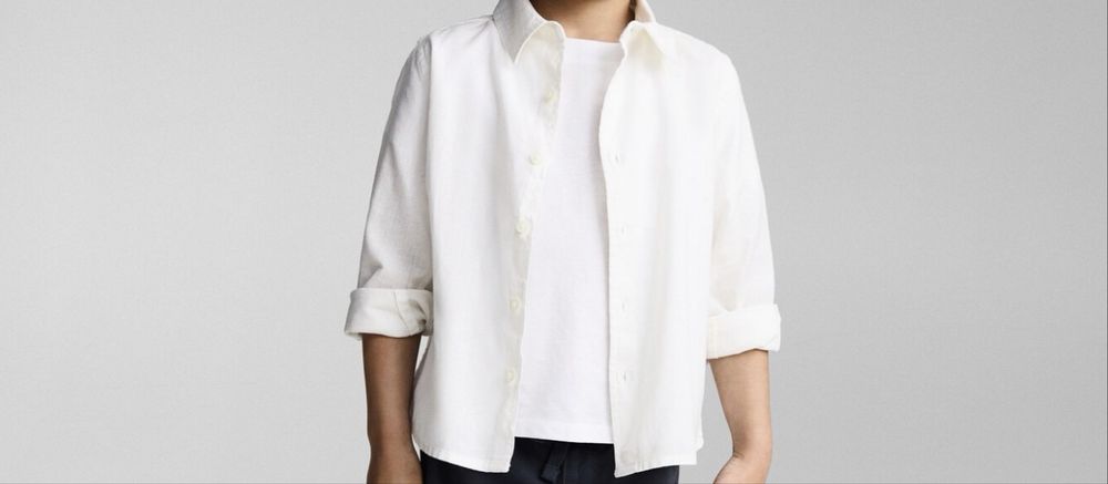 Бебешка мъжка ленена ризка MANGO 12-18 м.