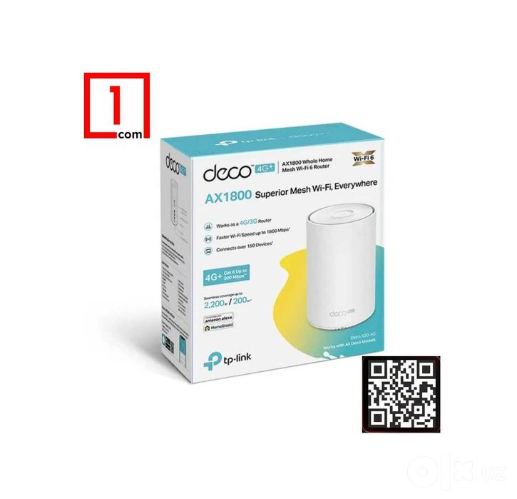 TP-Link Deco X20-4G (1-pack) / X20 AX1800 Mesh Wi-Fi 6 System Router,,