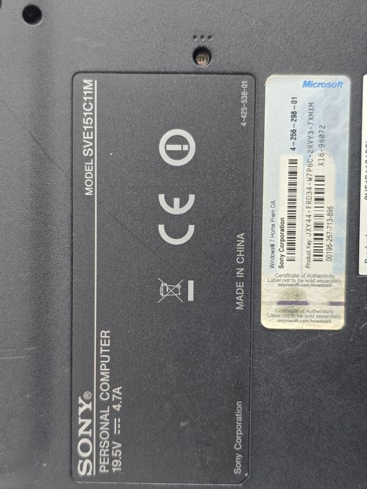 Laptop Sony Vaio SVE151C11M, Intel Core I5-2450M, 4gb ram, 512 hdd