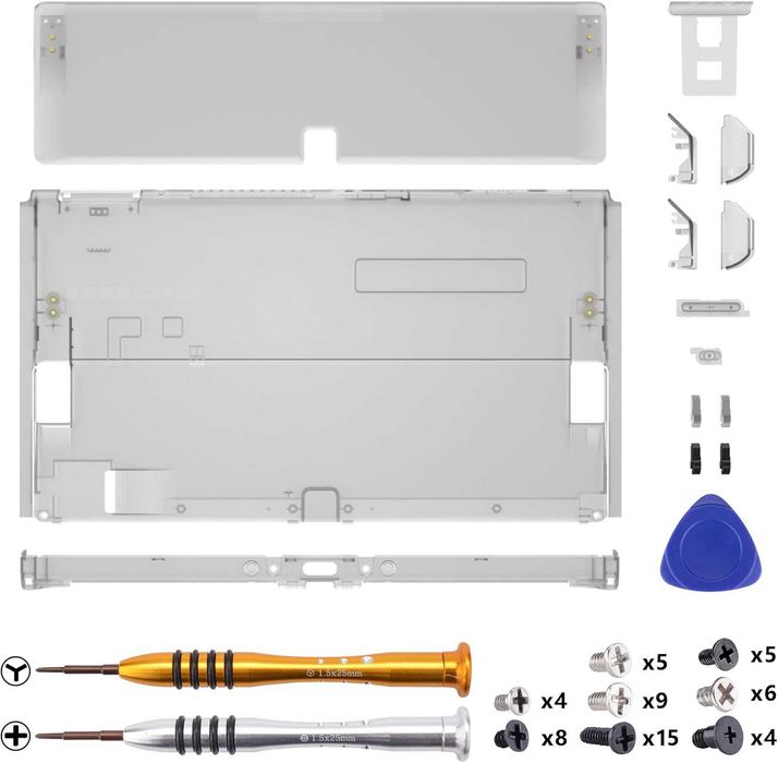 Set conversie eXtremeRate Transparent Black Nintendo Switch OLED + carcase Joy-Con D-Pad